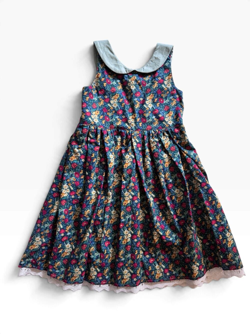 Handmade floral collared dress